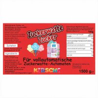 Grober Zuckerwattezucker Kirsche Rot Lila 1,5 kg Beutel für Zuckerwattevollautomaten