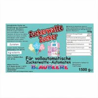 Grober Zuckerwattezucker Blaubeere Blau 1,5 kg Beutel für Zuckerwattevollautomaten