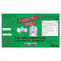 Grober Zuckerwattezucker Apfel Grün 1,5 kg für Zuckerwattevollautomaten
