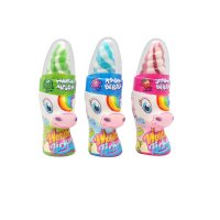 Display Komplett Einhorn Wonder Licker, Lutscher, 50g mit saurem Pulver 12 Stück