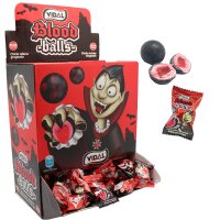 Display Komplett 200x Vidal Blood Balls 5 g Kaugummi...