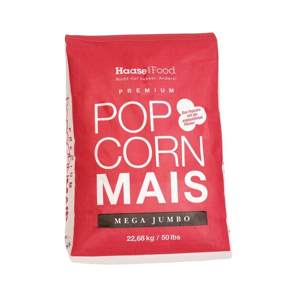 Popcornmais Premium Jumbo Mais der Klassiker des Popcorn Mais Kinopopcorn 22,68 Kg Sack XXL 1:32 Popvolumen